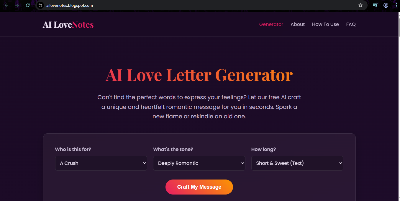 AI Love Letter Generator